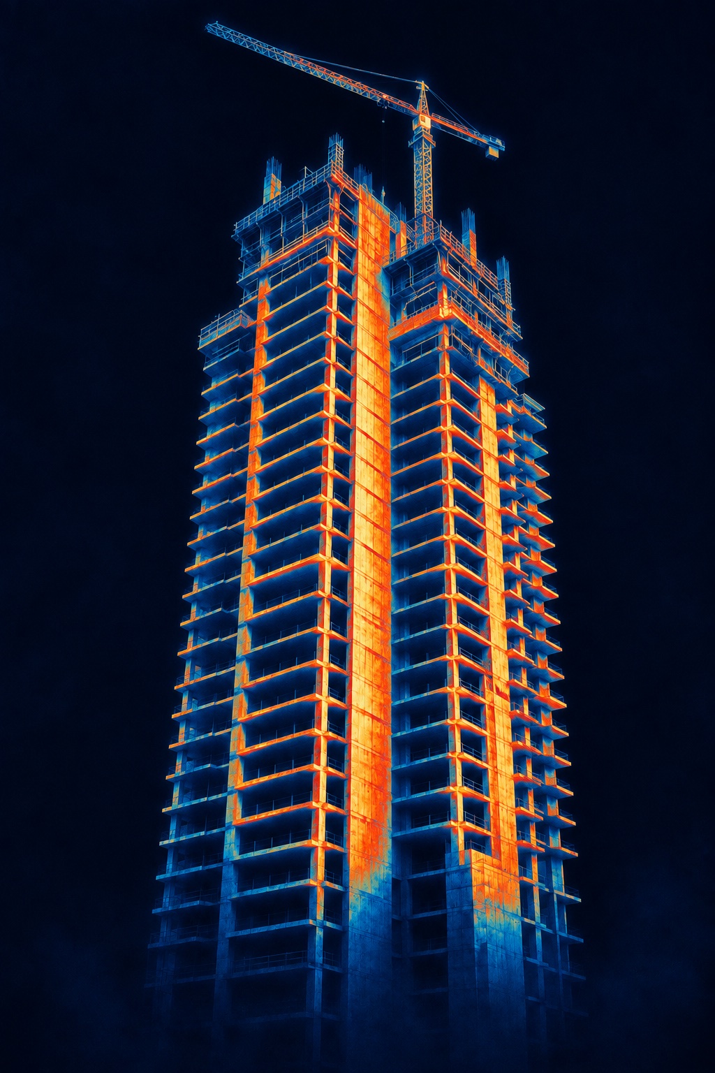 The Academy’s concrete tower in an illustrative infrared color treatment