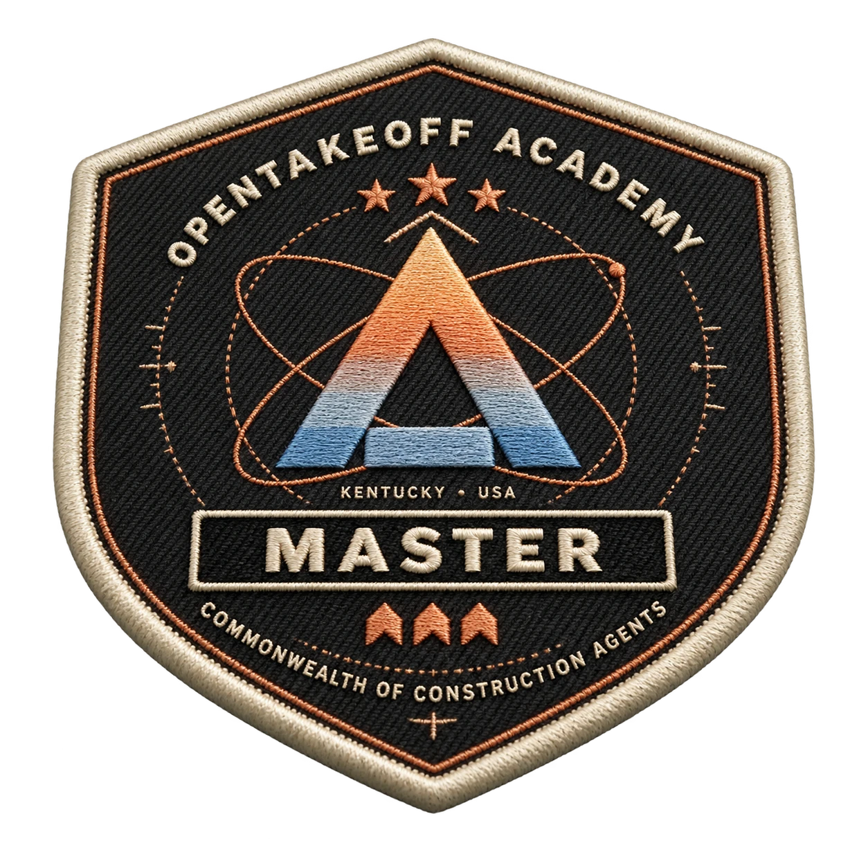 Master: thermal-orange shield with three rank marks